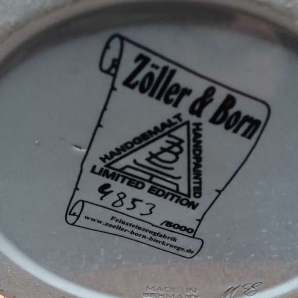 Zoller & Born German Beer Stein Deutschland Eagle Limited Edition 10 Inch - Picture 7 of 8